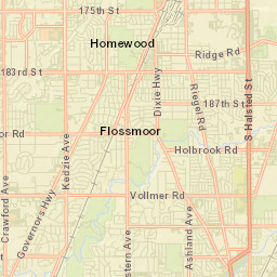 Flossmoor Street Map