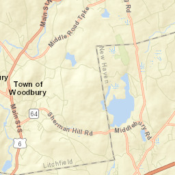 Woodbury Connecticut Street Map