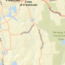 Voluntown Connecticut Street Map
