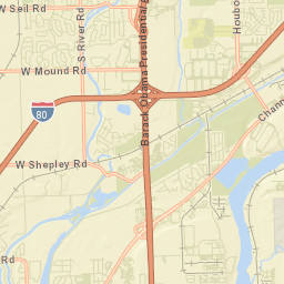 Historic U.S. 66 & Interstate 80 & Interstate 55 Street Map
