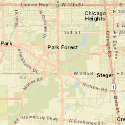 Park Forest Street Map