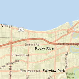 Rocky River Ohio Street Map