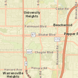 Shaker Heights Ohio Street Map