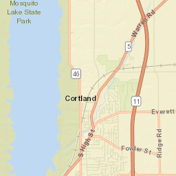 Cortland Ohio Street Map