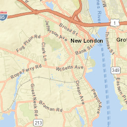New London Connecticut Street Map