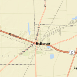 Bellevue Ohio Street Map