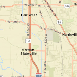 West 1200 South Street, Marriott-Slaterville Street Map