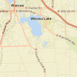 Kosciusko County Street Map