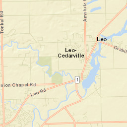 Leo-Cedarville Street Map