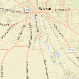 Warren Ohio Street Map