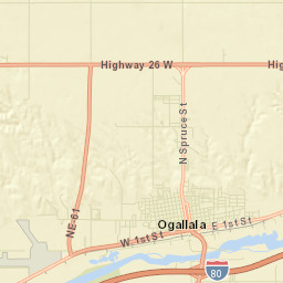 501-519 East 1st Street, Ogallala, NE 69153, USA Street Map