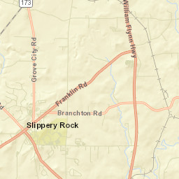 Slippery Rock Street Map