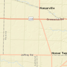 Homerville Ohio Street Map