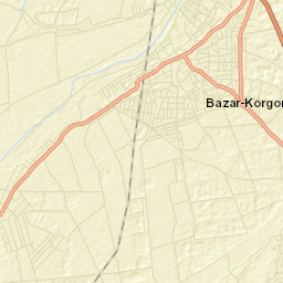 Bazar-Korgon Street Map