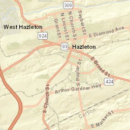 Hazleton Street Map