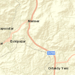 Eskipazar İlçesi Street Map