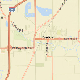 100-118 West Howard Street, Pontiac, IL Street Map