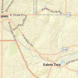Salem Ohio Street Map