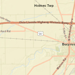Bucyrus Ohio Street Map