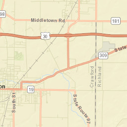 Galion Ohio Street Map
