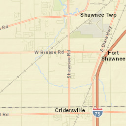 Fort Shawnee Ohio Street Map