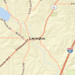 Lexington Ohio Street Map