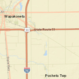 Wapakoneta Ohio Street Map