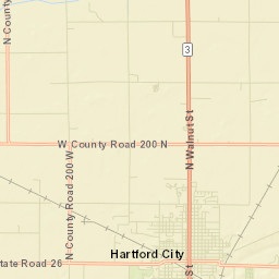 Hartford City Street Map