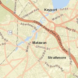 Cliffwood Beach Street Map