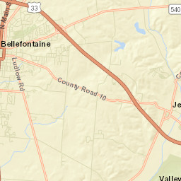 East Sandusky Avenue & U.S. 33, Bellefontaine Street Map