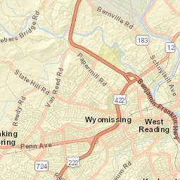 Wyomissing Hills Street Map