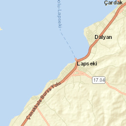 Lâpseki İlçesi Street Map