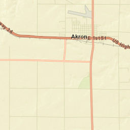 Akron Colorado Street Map