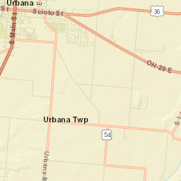 Urbana Ohio Street Map