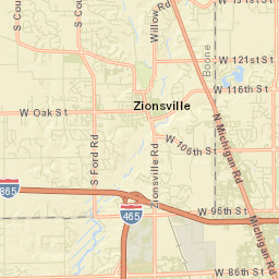 Zionsville Street Map