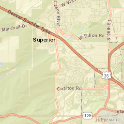 Denver Boulder Turnpike, Louisville, CO Street Map