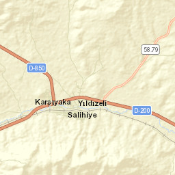 Yıldızeli İlçesi Street Map