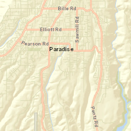 Paradise California Street Map