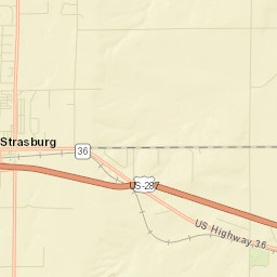 Strasburg Colorado Street Map
