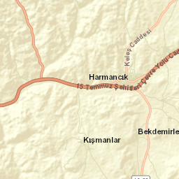 Harmancık İlçesi Street Map