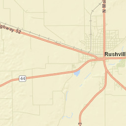 Rush County Street Map