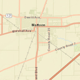 1973-2009 Evergreen Court, Mattoon, IL Street Map