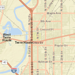 Indiana State University 428 Wabash Avenue Terre Haute IN Street Map