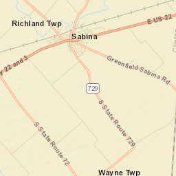 Sabina Ohio Street Map