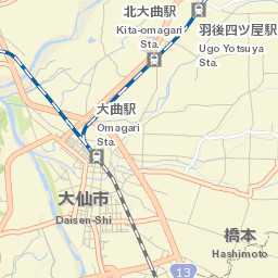 Ōmagari Street Map