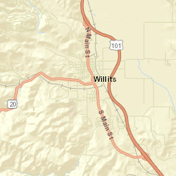 Willits California Street Map