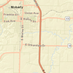East Rollins Street & U.S. 63 Moberly MO Street Map