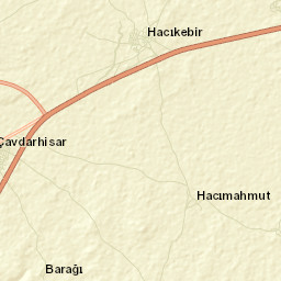 Çavdarhisar İlçesi Street Map
