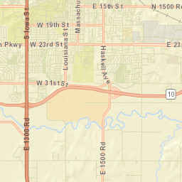 East 1600 Road, Lawrence, KS 66046, USA Street Map