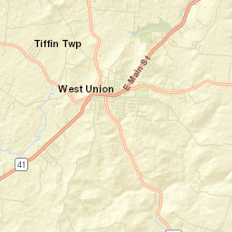 West Union Ohio Street Map